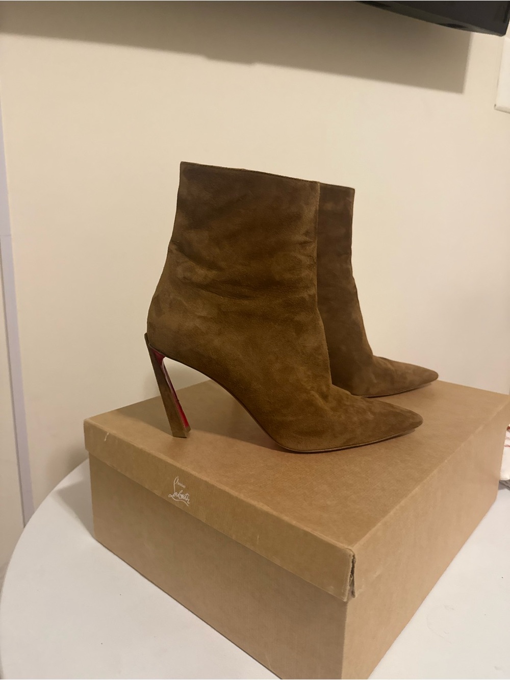 Christian Louboutin Brown Suede Leather Booty